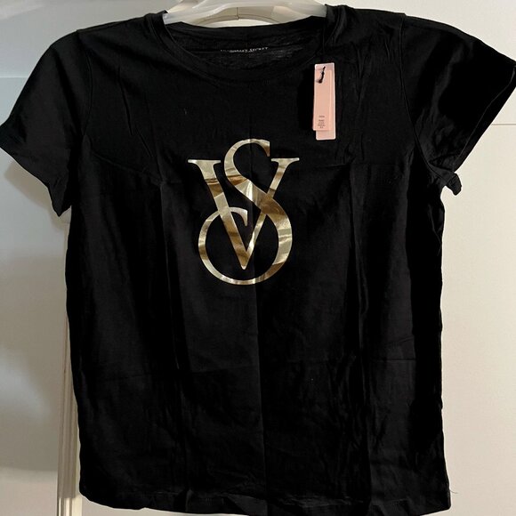 BNWT Vintage VICTORIA'S SECRET 100% cotton black tee (S) - Picture 2 of 6